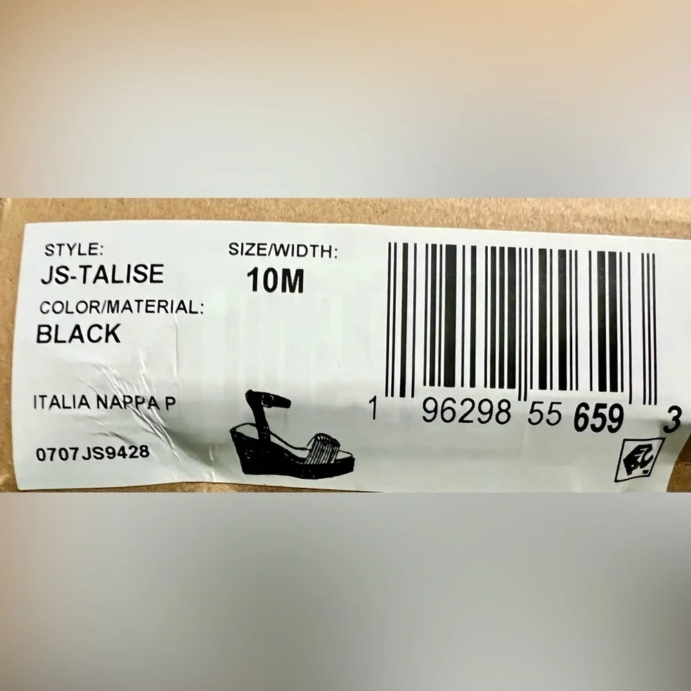 NIB Jessica Simpson Talise Knotted Strap Wedge Sandals- Black 10